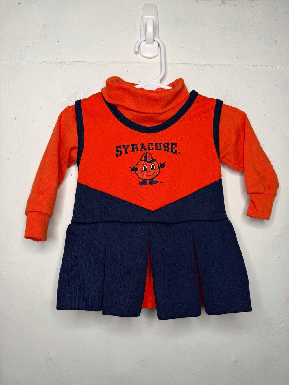 Vintage Syracuse University 6 Month Cheerleader Uniform Set Orange Navy